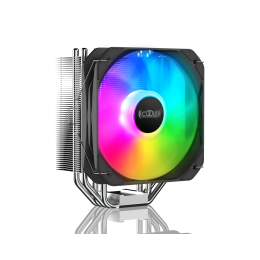 Кулер для процессора/ CPU Cooler PCCooler PALADIN 400 ARGB (200W, 4-pin PWM, 157mm, Al/Cu, 4x6mm, ARGB, 1x130mm, 76.85CFM, 29dBA, 1600RPM, S: 1851/1700/1200/115X, AM5/AM4, silver, black)