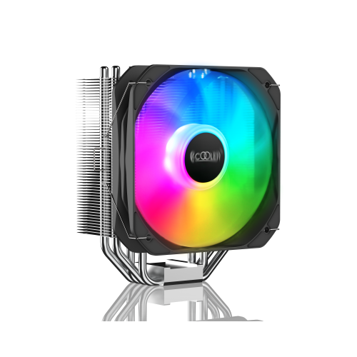 Кулер для процессора/ CPU Cooler PCCooler PALADIN 400 ARGB (200W, 4-pin PWM, 157mm, Al/Cu, 4x6mm, ARGB, 1x130mm, 76.85CFM, 29dBA, 1600RPM, S: 1851/1700/1200/115X, AM5/AM4, silver, black) PcCooler