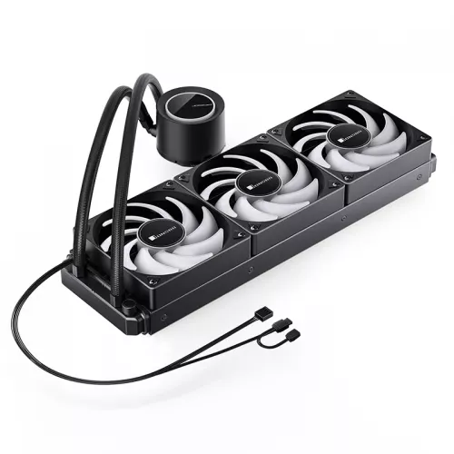 Система жидкостного охлаждения/ Water Cooling System JONSBO TG-360 Black (300W, 360mm, Black, ARGB/ Fans: 3x120mm, 66.19CFM, 35.4dBA, 1800RPM/ Pump height 72mm, 30dBA, 2400RPM, Rad thickness 27mm/ S: 1700, 1200, 115X, AM5, AM4) JONSBO