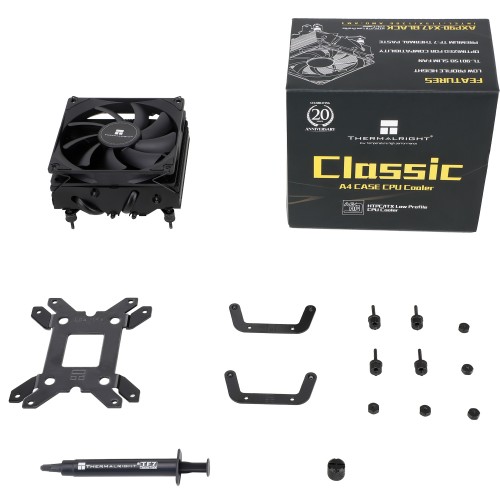 Кулер для процессора/ CPU Cooler Thermalright AXP-90 X47 Black (4-pin PWM, 32mm, Ni/Cu, 4x6mm, 1x92mm, 42.58CFM, 22.4dBA, 2700RPM, S: 1851/1700/1200/115X, AM5/AM4, black)