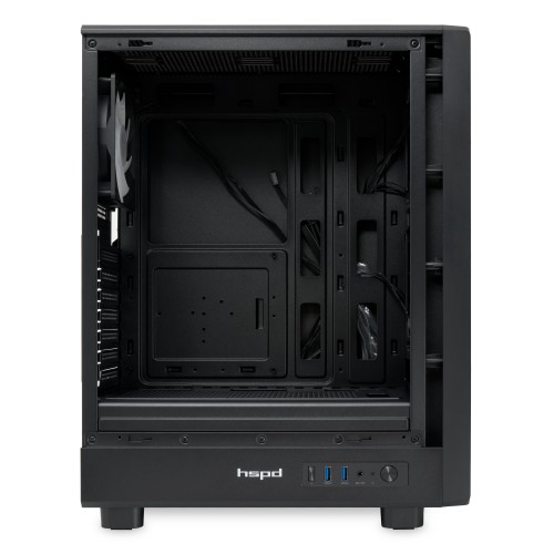 Корпус без блока питания/ Case HSPD M510, Mesh Mid Tower, Black, TG, 0.5 SPCC, 4x120mm ARGB (Orbis F1) ATX, mATX, mITX 180/280/160mm 1x2.5", 1x3.5", 7xPCI 2xUSB-A 3.0 517x277x418mm HSPD