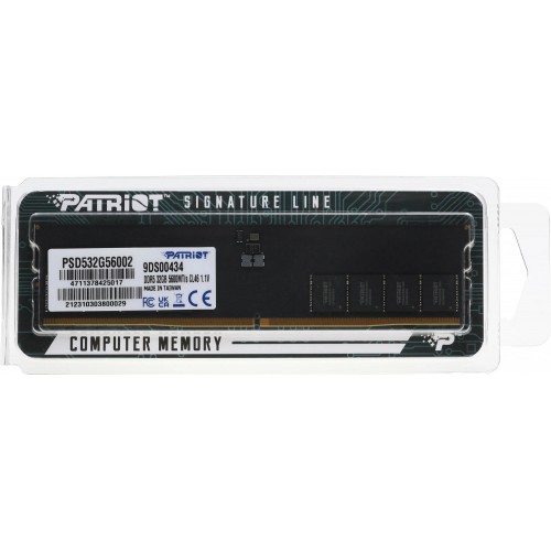 Оперативная память DDR5 32GB 5600MHz Patriot PSD532G56002 - Высокоскоростной Модуль DIMM 288-pin для Игровых ПК и Рабочих Станций
