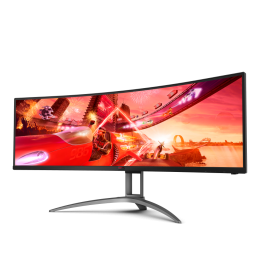 AOC AG493UCX2 49'', Curved, 5120x1440, VA, 165hz, 80M:1, 400cd, 1ms, 3xHDMI 2.0, DP 1.4, 3xUSB 3.2, Type-C 65W, Speakers, H. adj 100mm, 3Y, Black