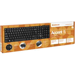 Defender Проводная клавиатура Accent SB-720 RU,черный,компактная USB