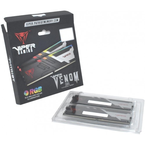 Оперативная память DDR5 2x16Gb 7400MHz Patriot PVVR532G740C36K Viper Venom RGB RTL Gaming PC5-59200 CL36 DIMM 288-pin 1.45В kit с радиатором Ret [PVVR532G740C36K]