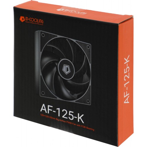 Вентилятор ID-Cooling AF-125-K 120мм черный 4-pin с низким уровнем шума 30дБ для корпуса
