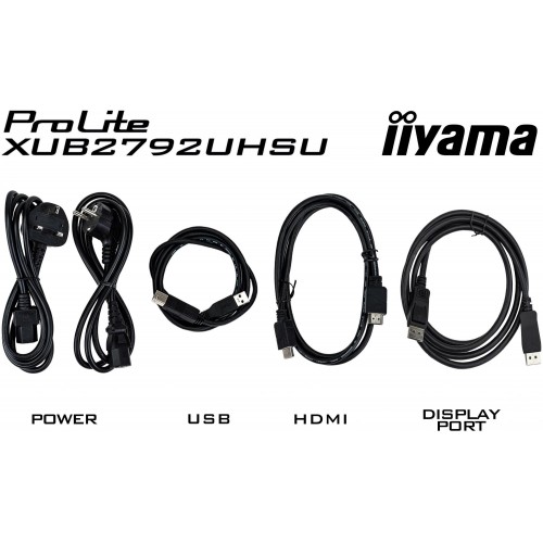 Монитор Iiyama 27" ProLite XUB2792UHSU-B6 черный IPS LED 16:9 HDMI M/M матовая HAS Piv 1300:1 350cd 178гр/178гр 3840x2160 60Hz DP 4K USB 6.3кг