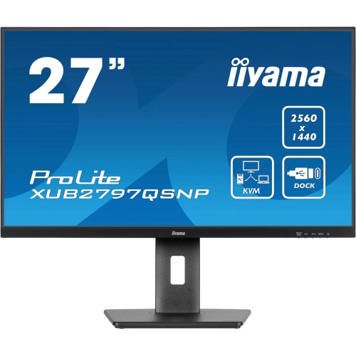 Монитор Iiyama 27" ProLite XUB2797QSNP-B1 черный IPS LED 16:9 HDMI M/M матовая HAS Piv 1300:1 300cd 178гр/178гр 2560x1440 100Hz DP Quad HD 2K (1440p) USB 6.1кг