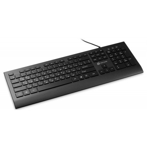 Клавиатура Оклик 155M USB Slim с Подставкой для Запястий - Черный, 1.6м Кабель