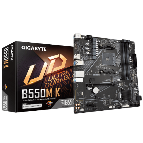 Материнская плата/ MB GIGABYTE AMD B550 sAM4, 4xDDR4(128GB), HDMI 2.1/DP, 1xPCIe 4.0x16, 1xPCIe 3.0, 1xLAN, 4xSATA 6Gb/s, 2xM.2, 4xUSB 3.2, 4xUSB 2.0, 1xPS/2, mATX Gigabyte