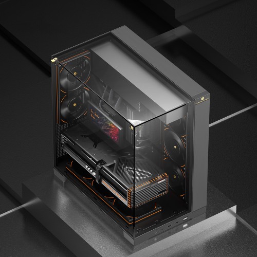 Корпус без блока питания/ Case Thermalright A70, Midi-Tower, TG, no fans, 2xUSB-A 3.0, 1xUSB Type-C, ATX, mATX, mITX Black
