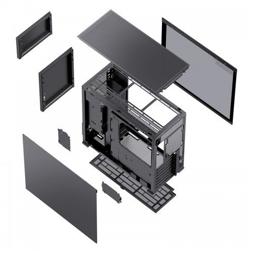 Корпус JONSBO D41 STD Midi-Tower без блока питания, черный, с USB-A 3.2 и USB-C 3.2, поддержка ATX и mATX