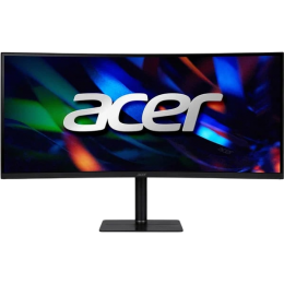 Монитор/ Acer CZ342CURVbmiphuzx 34'', ZeroFrame, Curved 1000R, Black, 21:9, VA, 3440x1440, 0,5ms, 300cd, 180Hz, HDMI(2.0), DP(1.4), Type-C(65W), USB2.0, USB-B (2up 2down), Speakers 3Wx2, FreeSync Premium, HDR 10, hadj 110, Vesa:100x100