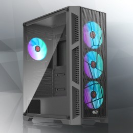 Корпус без блока питания/ Case Raijintek ARCADIA III-MS4, Midi-Tower, TG, 4x120mm ARGB, 1xUSB-A 3.0 + 2xUSB 2.0, ATX, mATX, mITX Black