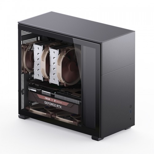 Корпус JONSBO D41 STD Midi-Tower без блока питания, черный, с USB-A 3.2 и USB-C 3.2, поддержка ATX и mATX