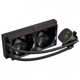 Система жидкостного охлаждения/ Water Cooling System Thermalright Frozen Horizon 240 Digital (240mm, LED temp., Black, ARGB/ Fans: 2x120mm, 68.9CFM, 28.2dBA, 2000RPM/ Pump height 53.2mm, Rad thickness 27mm/ S: 1700, 1200, 1851, 115X, AM5, AM4)