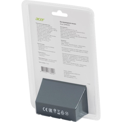 Мышь Acer OMR302 черный оптическая 1200dpi беспров. USB 3but (ZL.MCECC.01X)