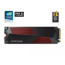 Твердотельный накопитель/ Samsung SSD 990 PRO, 2000GB, M.2(22x80mm), NVMe 2.0, PCIe 4.0 x4, V-NAND TLC, R/W 7450/6900MB/s, IOPs 1 400 000/1 550 000, DRAM buffer 2048MB, TBW 1200, DWPD 0.33, with Heatsink (12 мес.)