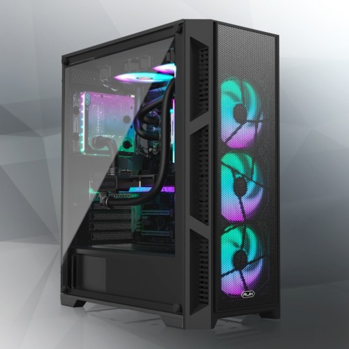 Корпус без блока питания/ Case Raijintek ARCADIA III-MS4, Midi-Tower, TG, 4x120mm ARGB, 1xUSB-A 3.0 + 2xUSB 2.0, ATX, mATX, mITX Black RAIJINTEK CO LTD
