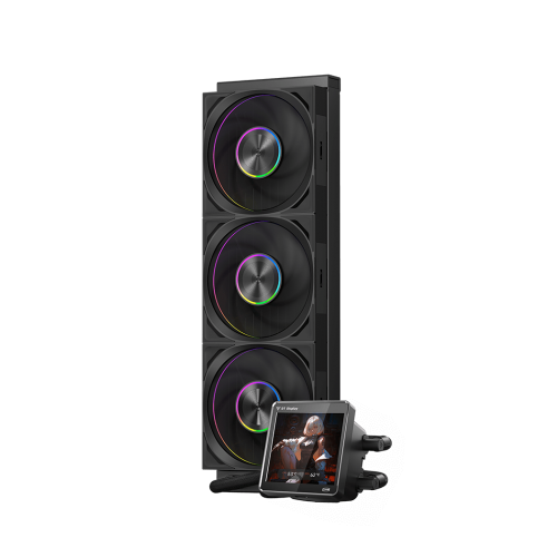 Система охлаждения/ Water Cooling System PCCooler DT360 ARGB Display BK (300W, 360mm, LED temp., Black, ARGB/ Fans: 3x120mm, 83.83CFM, 3000RPM/ Pump height 62mm, 15dBA, 2600RPM, Rad thickness 27mm/ S: 1851, 1700, 1200, 115X, AM5, AM4) PcCooler