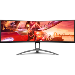 AOC AG493UCX2 49'', Curved, 5120x1440, VA, 165hz, 80M:1, 400cd, 1ms, 3xHDMI 2.0, DP 1.4, 3xUSB 3.2, Type-C 65W, Speakers, H. adj 100mm, 3Y, Black