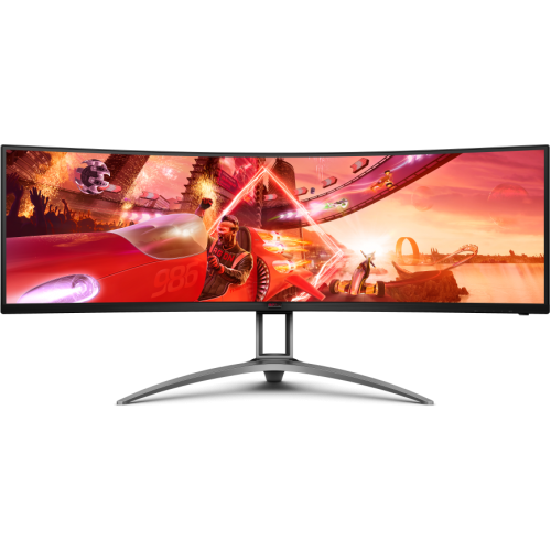 AOC AG493UCX2 49'', Curved, 5120x1440, VA, 165hz, 80M:1, 400cd, 1ms, 3xHDMI 2.0, DP 1.4, 3xUSB 3.2, Type-C 65W, Speakers, H. adj 100mm, 3Y, Black AOC
