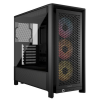 Корпус Corsair Frame 4000D RS ARGB - Midi-Tower без блока питания с RGB подсветкой, 3 вентилятора 120mm, поддержка E-ATX/ATX/mATX/mITX, черный