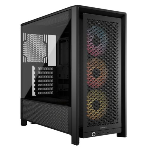 Корпус Corsair Frame 4000D RS ARGB - Midi-Tower без блока питания с RGB подсветкой, 3 вентилятора 120mm, поддержка E-ATX/ATX/mATX/mITX, черный