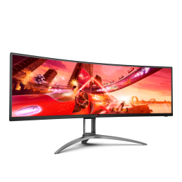 AOC AG493UCX2 49'', Curved, 5120x1440, VA, 165hz, 80M:1, 400cd, 1ms, 3xHDMI 2.0, DP 1.4, 3xUSB 3.2, Type-C 65W, Speakers, H. adj 100mm, 3Y, Black