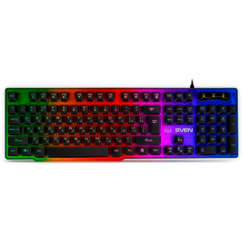 Игровая клавиатура KB-G8500 (104 кл, 12 Fn функций, прозрач. корп.,подсв, мет. основание ) Sven