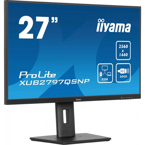 Монитор Iiyama 27" ProLite XUB2797QSNP-B1 черный IPS LED 16:9 HDMI M/M матовая HAS Piv 1300:1 300cd 178гр/178гр 2560x1440 100Hz DP Quad HD 2K (1440p) USB 6.1кг