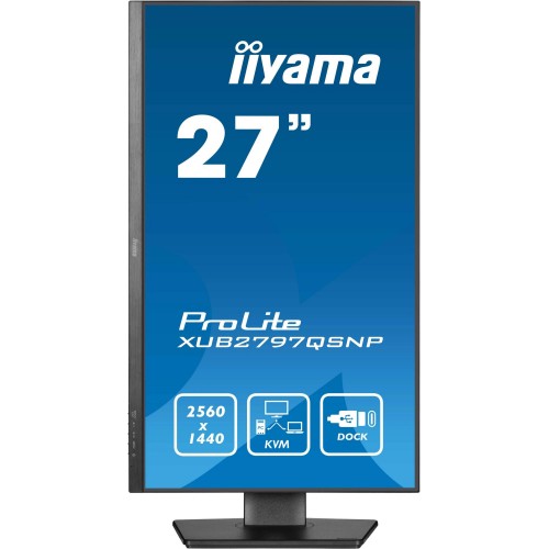 Монитор Iiyama 27" ProLite XUB2797QSNP-B1 черный IPS LED 16:9 HDMI M/M матовая HAS Piv 1300:1 300cd 178гр/178гр 2560x1440 100Hz DP Quad HD 2K (1440p) USB 6.1кг