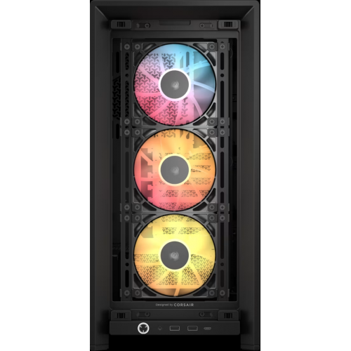 Корпус Corsair Frame 4000D RS ARGB - Midi-Tower без блока питания с RGB подсветкой, 3 вентилятора 120mm, поддержка E-ATX/ATX/mATX/mITX, черный