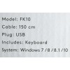 Клавиатура A4Tech FK10 USB черный/оранжевый - 1.5м кабель для комфортной работы и игр