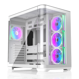 Корпус без блока питания/ Case Raijintek ATREUS BT4, Midi-Tower, TG, 4x120mm ARGB, 2xUSB-A 3.0 + 1xUSB Type-C , E-ATX, ATX, mATX, mITX White