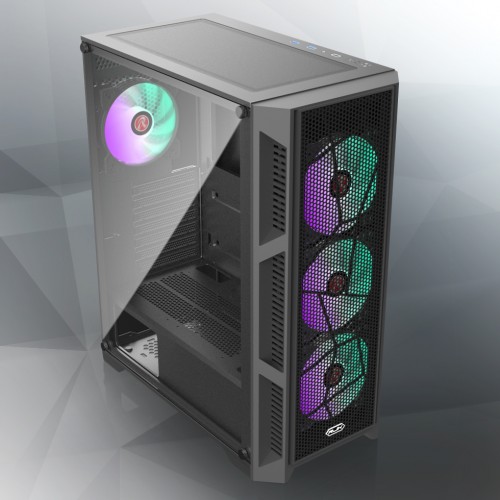 Корпус без блока питания/ Case Raijintek ARCADIA III-MS4, Midi-Tower, TG, 4x120mm ARGB, 1xUSB-A 3.0 + 2xUSB 2.0, ATX, mATX, mITX Black RAIJINTEK CO LTD