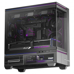 Корпус без блока питания/ Case Thermalright M10 Vision FAN4-M, Mini-Tower, TG, LCD, 4x120mm ARGB, 2xUSB-A 3.0, 1xUSB Type-C, mATX, mITX Black