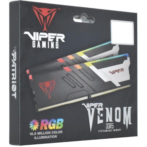 Оперативная память DDR5 2x16Gb 7400MHz Patriot PVVR532G740C36K Viper Venom RGB RTL Gaming PC5-59200 CL36 DIMM 288-pin 1.45В kit с радиатором Ret [PVVR532G740C36K]