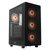 Корпус без блока питания/ Case HSPD M510, Mesh Mid Tower, Black, TG, 0.5 SPCC, 4x120mm ARGB (Orbis F1) ATX, mATX, mITX 180/280/160mm 1x2.5", 1x3.5", 7xPCI 2xUSB-A 3.0 517x277x418mm HSPD
