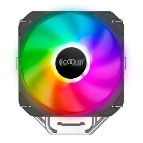 Кулер для процессора/ CPU Cooler PCCooler PALADIN 400 ARGB (200W, 4-pin PWM, 157mm, Al/Cu, 4x6mm, ARGB, 1x130mm, 76.85CFM, 29dBA, 1600RPM, S: 1851/1700/1200/115X, AM5/AM4, silver, black) PcCooler