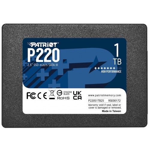 Tвердотельный накопитель Patriot SATA-III 1TB P220S1TB25 - Высокая скорость и надежность для вашего ПК