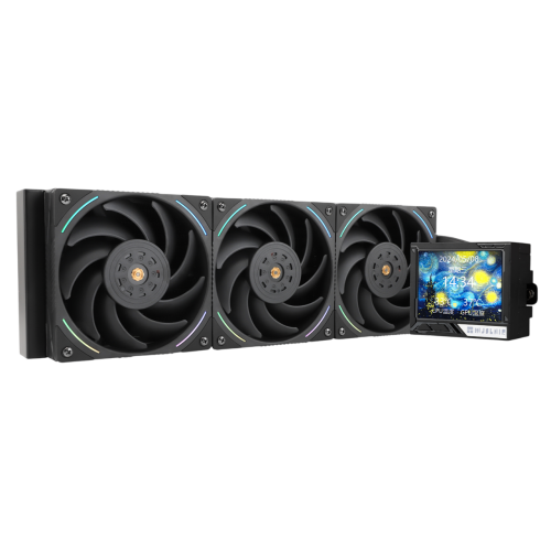 Водяное охлаждение для процессора/ Water Cooling System Thermalright Mjolnir Vision 360 (360mm, LED, Black, ARGB/ Fans: 3x120mm, 69CFM, 27dBA, 2150RPM/ Pump height 65mm, Rad thickness 27mm/ S: 1700, 1200, 1851, 115X, 2011, 2066, AM5, AM4) Thermalright