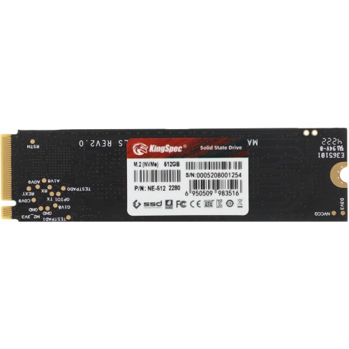 Накопитель SSD Kingspec 512GB M.2 2280 PCIe 3.0 x4 – Высокая Скорость и Надежность