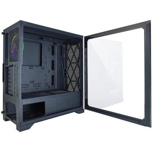 Корпус Azza Hive ATX черный с 8 вентиляторами 120мм, 5 вентиляторами 140мм, USB 2.0 и USB 3.0, аудио, блок питания [CSAZ-450 HIVE]