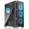 Корпус без блока питания/ Case Raijintek ARCADIA III-MS4, Midi-Tower, TG, 4x120mm ARGB, 1xUSB-A 3.0 + 2xUSB 2.0, ATX, mATX, mITX Black RAIJINTEK CO LTD