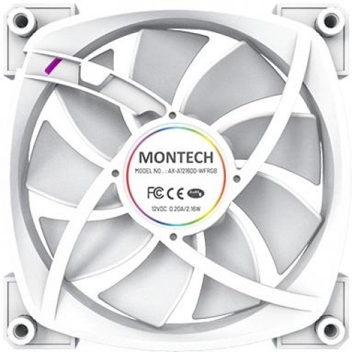 Вентилятор Montech AX120 ARGB 120мм белый 4-pin, 27дБ - идеальное охлаждение для вашего корпуса