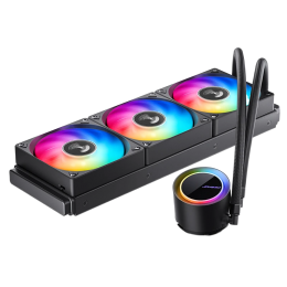 Система жидкостного охлаждения/ Water Cooling System JONSBO TG-360 Black (300W, 360mm, Black, ARGB/ Fans: 3x120mm, 66.19CFM, 35.4dBA, 1800RPM/ Pump height 72mm, 30dBA, 2400RPM, Rad thickness 27mm/ S: 1700, 1200, 115X, AM5, AM4)