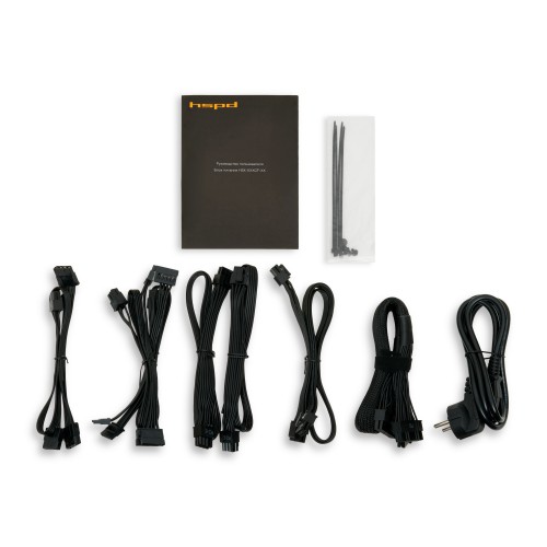 Блок питания/ Power Supply HSPD, 750W 80+ Gold (ATX, 2.52, Full modular, 1x24(20+4)pin mesh 550mm, 1xCPU*2 8(4+4)pin 650+150mm, 2xPCIe*2 8(6+2)pin 500+150mm, 2xSATA*3 450+150+150mm, 1xMOLEX4pin*3 450+150+150mm , Active, 120x120mm, 150x140x86mm, APFC, OVP,