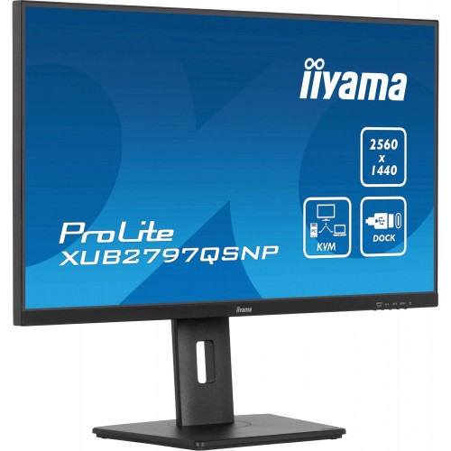 Монитор Iiyama 27" ProLite XUB2797QSNP-B1 черный IPS LED 16:9 HDMI M/M матовая HAS Piv 1300:1 300cd 178гр/178гр 2560x1440 100Hz DP Quad HD 2K (1440p) USB 6.1кг