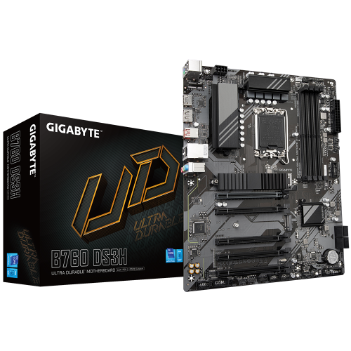Материнская плата/ MB GIGABYTE INTEL B760 s1700, 4xDDR5(192GB), HDMI 2.0/DP, 1xPCIe 4.0x16, 4xPCIe 3.0x16, 1xLAN, 4xSATA 6Gb/s, 2xM.2, 1xUSB-C, 1xUSB 3.2, 4xUSB 2.0, 1xPS/2, ATX Gigabyte